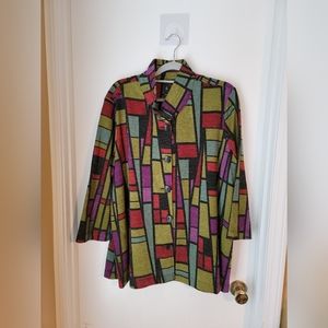Multi colored Ali Miles top  size 2X